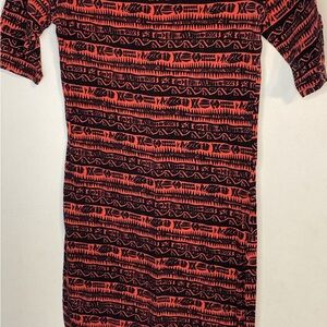 Tribal Print Red and Black Dress